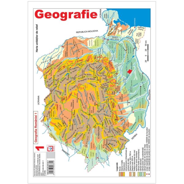 Hartă Geografia României 1