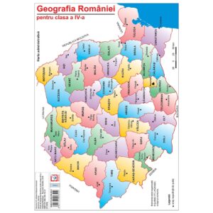 Hartă Geografia României pentru clasa a IV-a